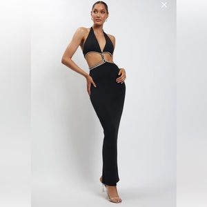 Meshki Nicha Diamanté Dress in Black size Small